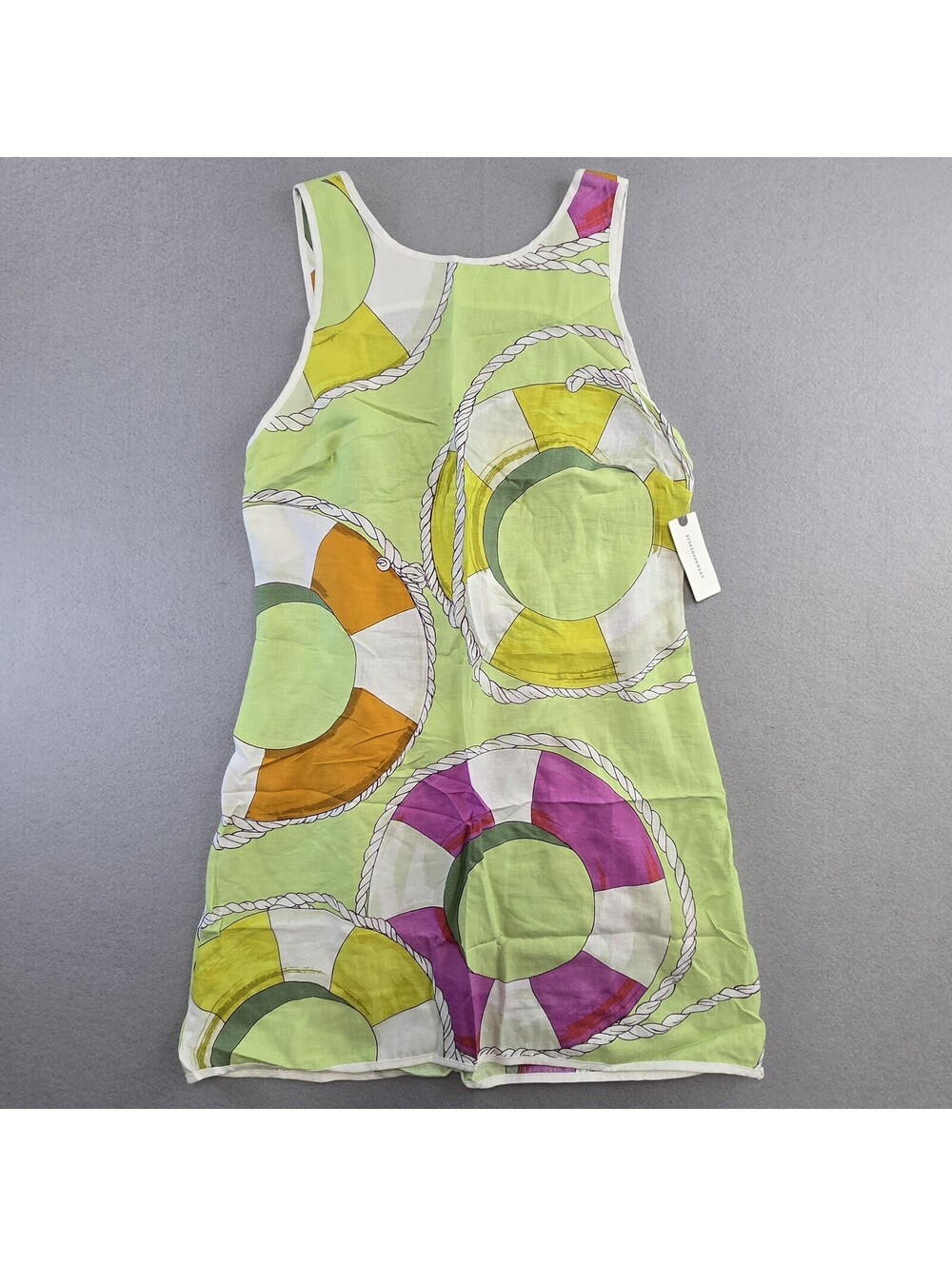 Anthropologie Celandine Pool Float Linen Blend Mod Mini Shift Dress Womens M NWT